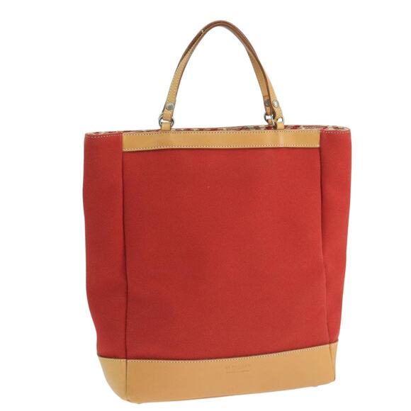 Burberry Blue Label Tote Bag Canvas Red - Picture 1 of 16